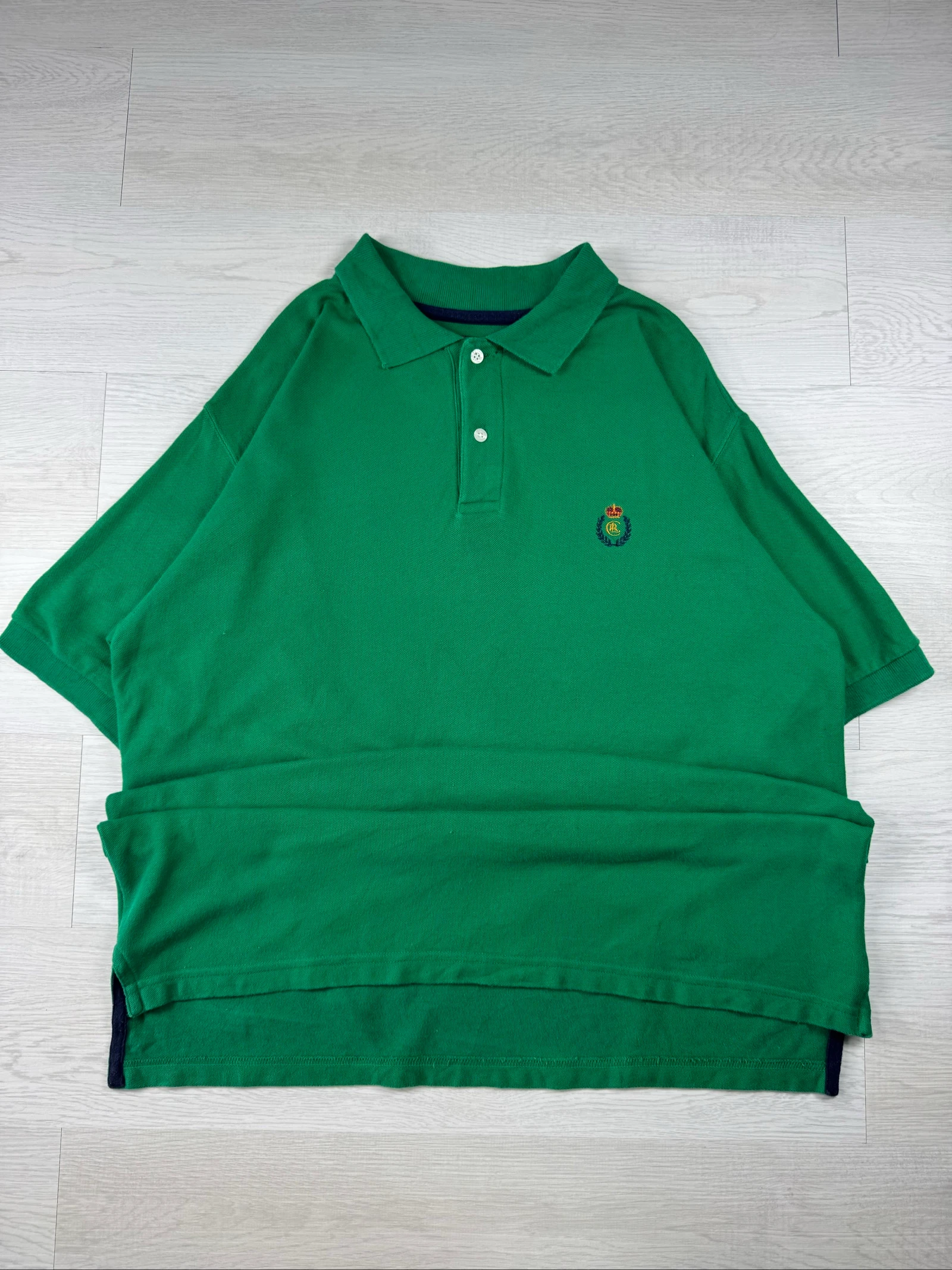 Camisa Polo Ralph Lauren com Logo Vintage Chaps Verde 100% Algodão Tamanho M – photo 3